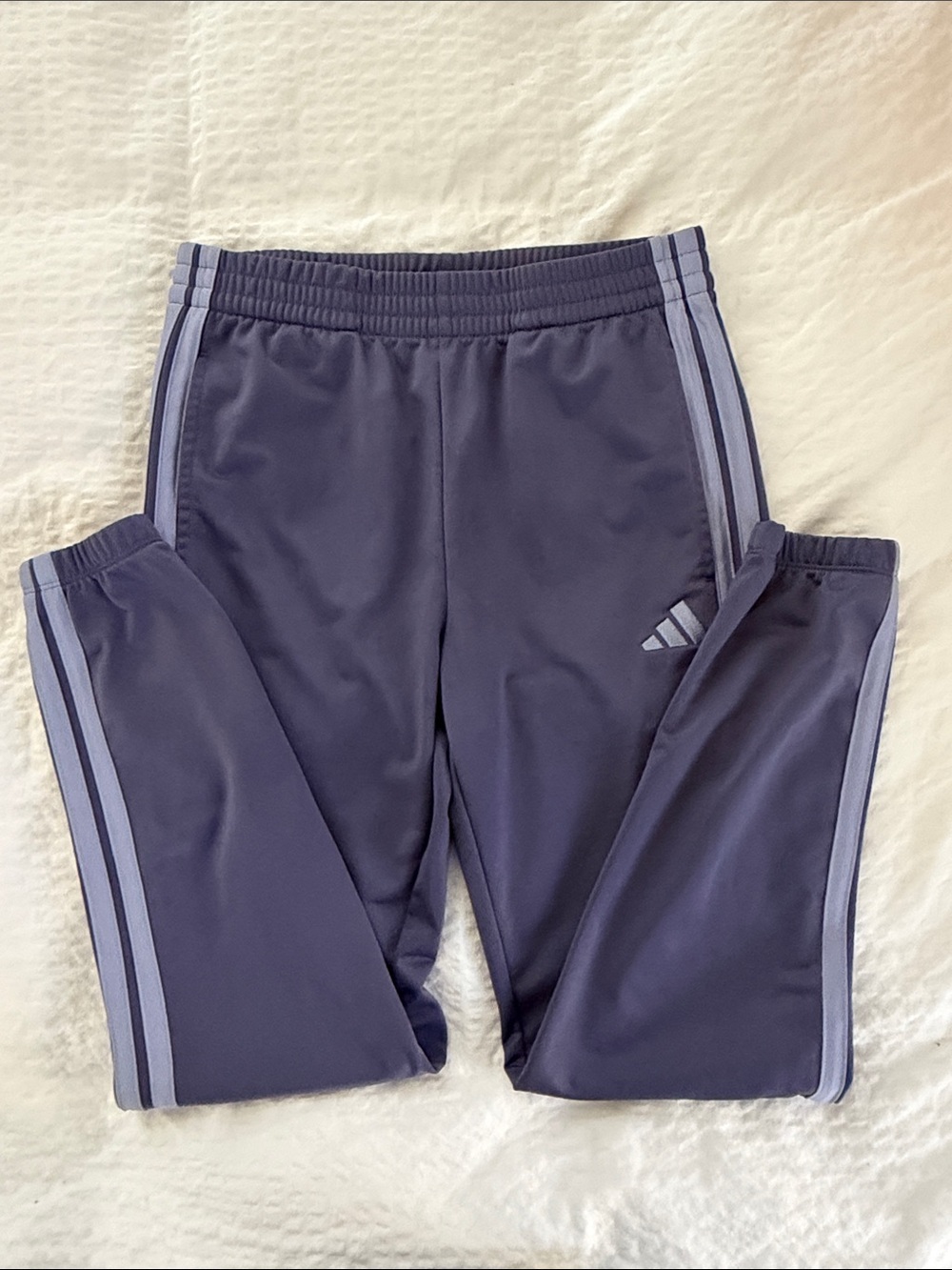 adidas Kids Purple Joggers with Light Purple Side Stripes